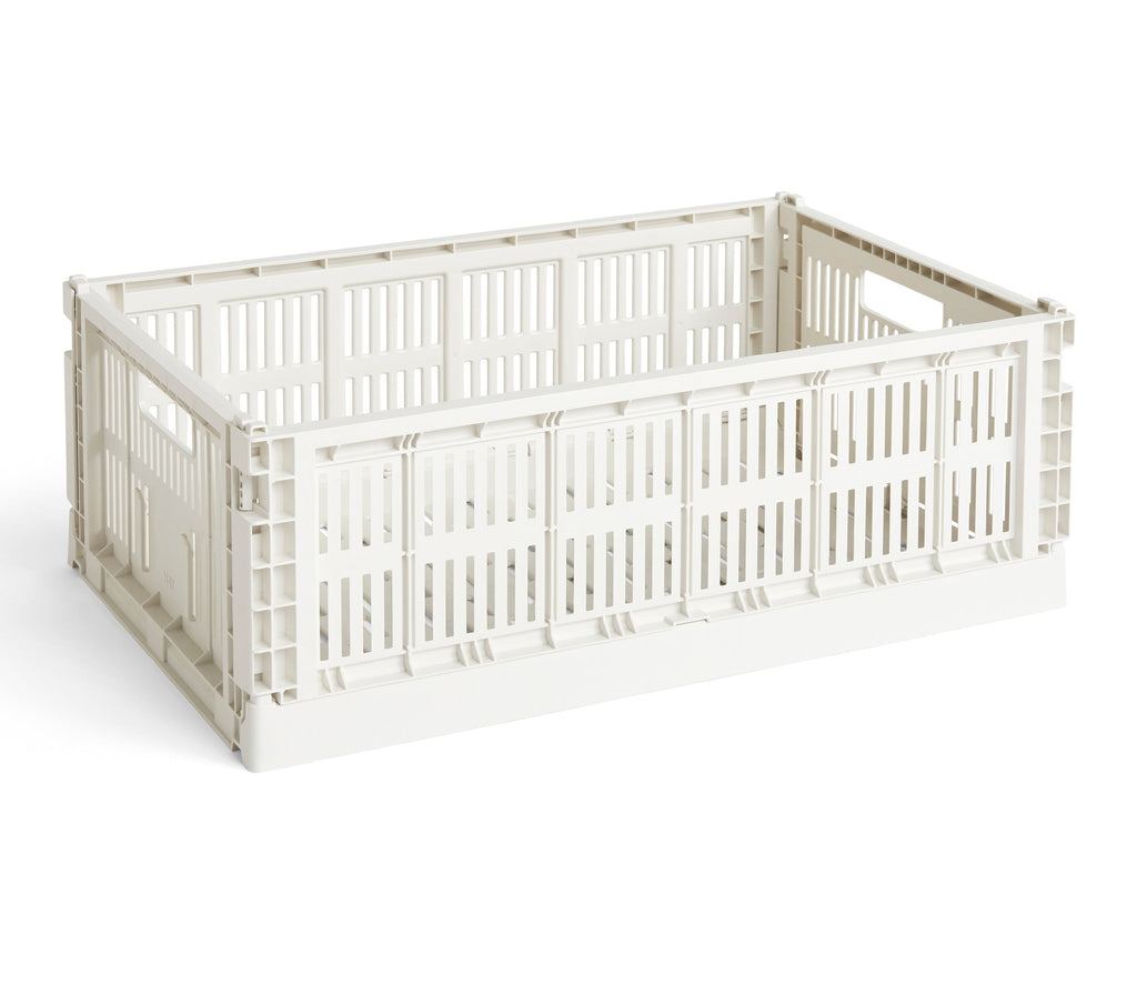 White storage crate on a white background