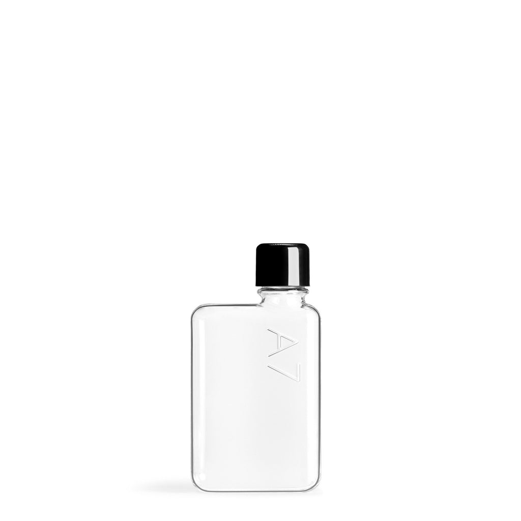 transparent flat rectangular water drink bottle
