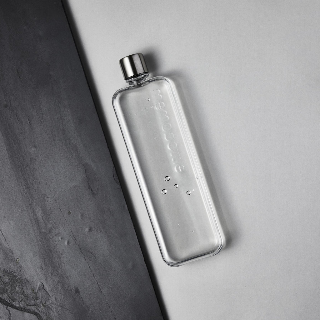 transparent flat rectangular water drink bottle