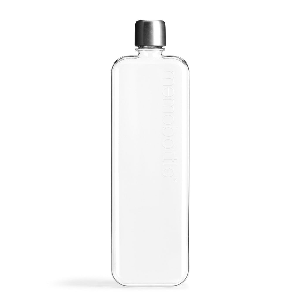 transparent flat rectangular water drink bottle